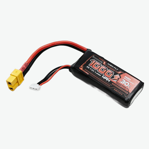 HIGH FLY 7.4V 1000mAh 2S 30C Lithium-Polymer Rechargeable Battery