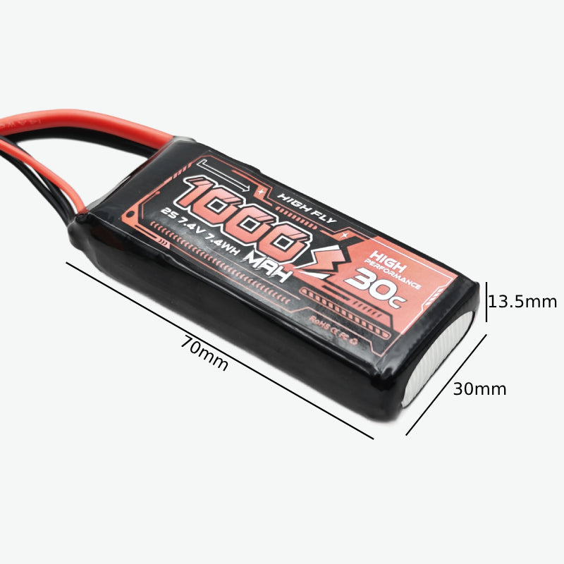HIGH FLY 7.4V 1000mAh 2S 30C Lithium-Polymer Battery