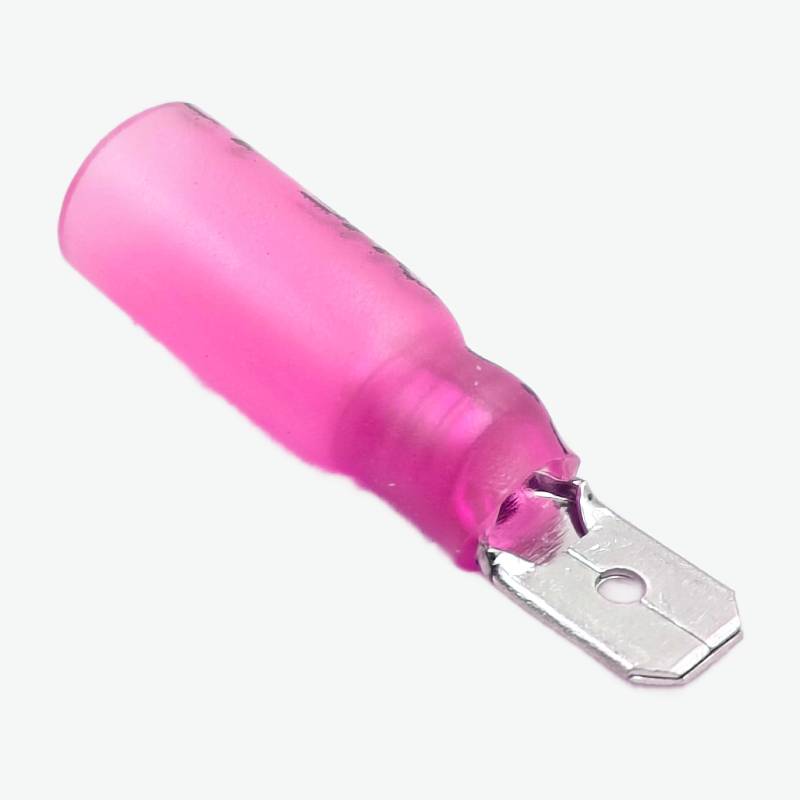 HMDD1.25-250 PVC Sleeve Insulating Crimp Terminals 0.5-1.5 sqmm (22-16 AWG) - Pink