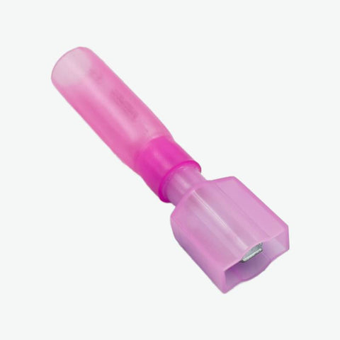 HMDFNY1.25-250 Brass Female Insulated Spade Joint Cable Wire Connector 0.5-1.5 sqmm (22-16 AWG) - Pink