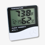 HTC-1 Digital Hygrometer Thermometer Humidity Meter with Clock LCD Display