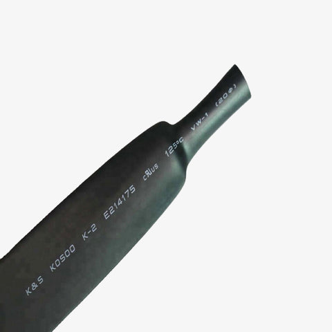 Heat Shrink Sleeve Tube Flat - 9 mm Diameter - Black - 1 meter