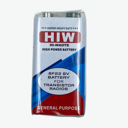 Hi-Waote 9V Zinc Carbon Battery with Snap Connector