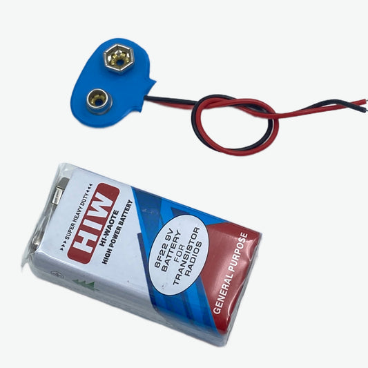 Hi-Waote 9V Zinc Carbon Battery with Snap Connector