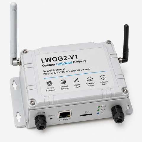 LWOG2-V1 Outdoor LoRaWAN SX1302 8-Channel Ethernet & 4G LTE Industrial IoT Gateway