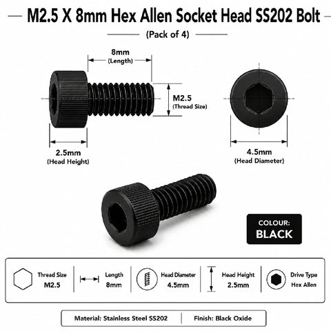 M2 x 15mm Pan Head Phillips Bolts (Pack of 4)