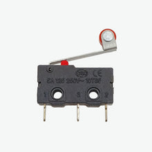 Load image into Gallery viewer, 3 Pin Momentary Roller Lever Arm Micro Limit Switch AC 250V 5A SPDT (1NO + 1NC)
