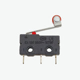 3 Pin Momentary Roller Lever Arm Micro Limit Switch AC 250V 5A SPDT (1NO + 1NC)