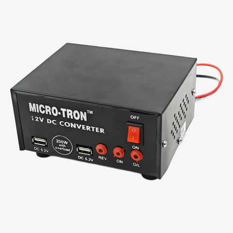 12V to 220V DC to AC Converter - 200W with Overload Protection Light