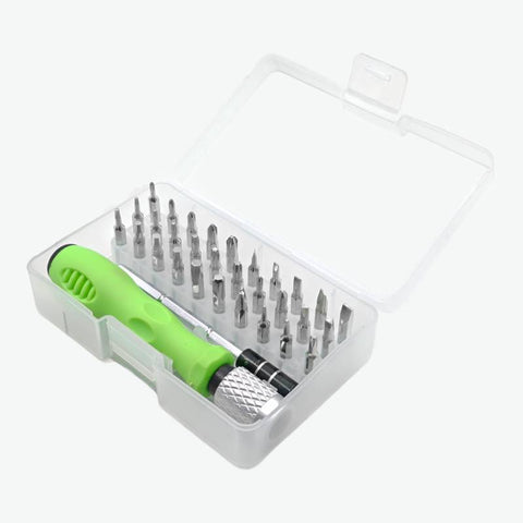 Mini Screwdriver Set with Magnetic Extension Rod and 30 Interchangeable Multipurpose Bits