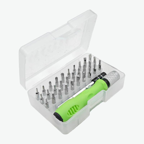 Mini Screwdriver Set with Magnetic Extension Rod and 30 Interchangeable Multipurpose Bits