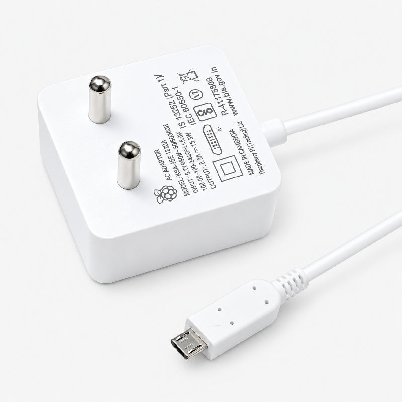 Official Raspberry Pi Pi3/Pi3B+ Micro USB 12.75W Power Supply (White)