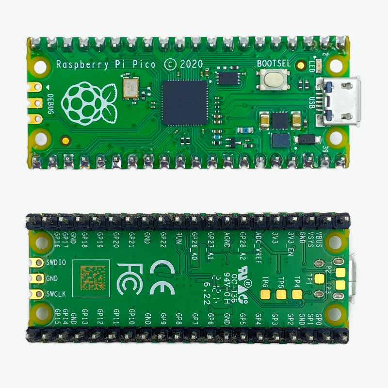 Official Raspberry Pi Pico Microcontroller Board with Pre-Soldered Header Pins