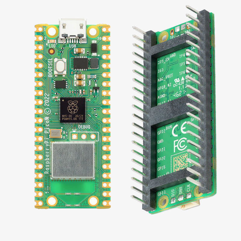 Official Raspberry Pi Pico WH Microcontroller Board with Pre-Soldered Header Pins