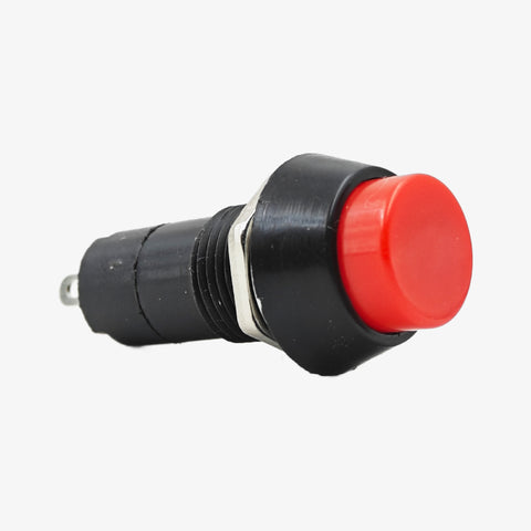 Red 12mm Round Push Button Self Locking/ Latching Switch - Non Momentary