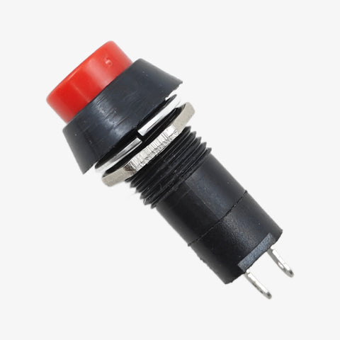 5 X Red 12mm Round Latching Push Button Switches - SPST NO (Normal Open) OFF-ON 2 Pin