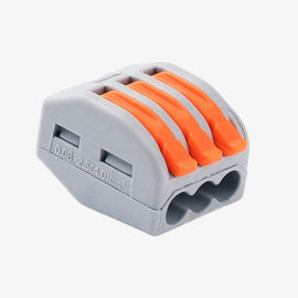 PCT-213 0.08–2.5mm2 3 Pole Wire Connector Terminal Block with Spring Lock Lever 450V, 32A