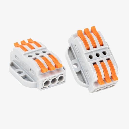 PCT-223-3 Stationary Type Quick Connection 3 Pole Wire Connector Terminal Block with Spring Lock Lever for Cable Connection