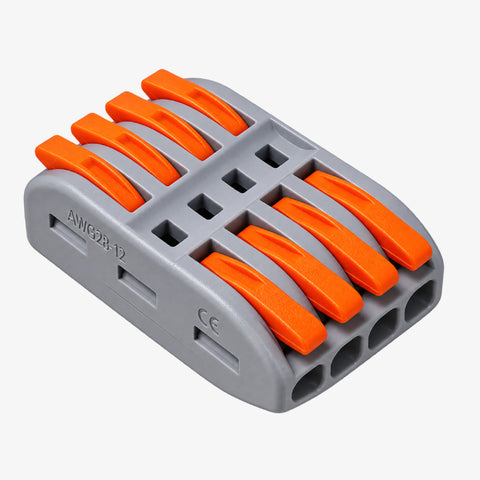 PCT-224 (SPL-4) Quick Connection Terminal 4 Pole Wire Connector with Spring Lock Lever - 450V, 32A