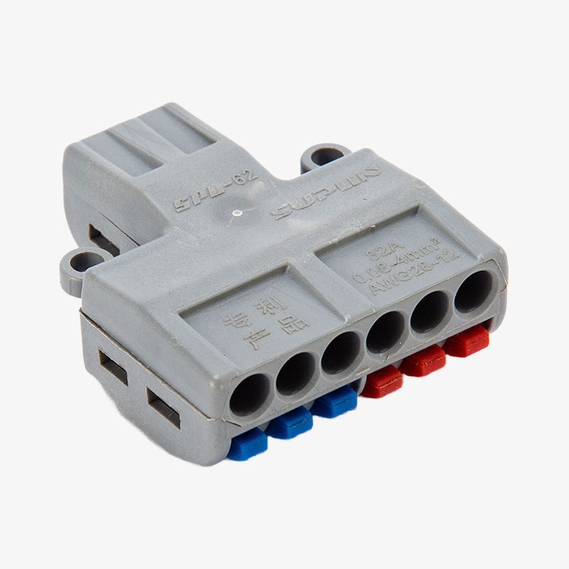 PCT-SPL-62 0.08-2.5mm 6:2 Pole Wire Connector Terminal Block with Spring Lock Lever for Cable