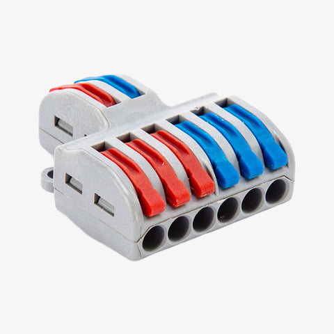 PCT-SPL-62 0.08-2.5mm 6:2 Pole Wire Connector Terminal Block with Spring Lock Lever 