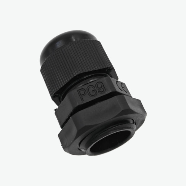 PG9 Cable Gland Connector (DIA-15mm)- Plastic Nylon Waterproof IP68 Wire Enclosures-Black