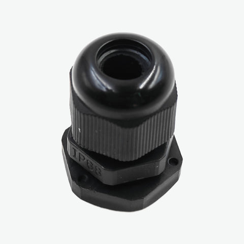 PG9 Cable Gland Connector (DIA-15mm)- Plastic Nylon Gland - Black