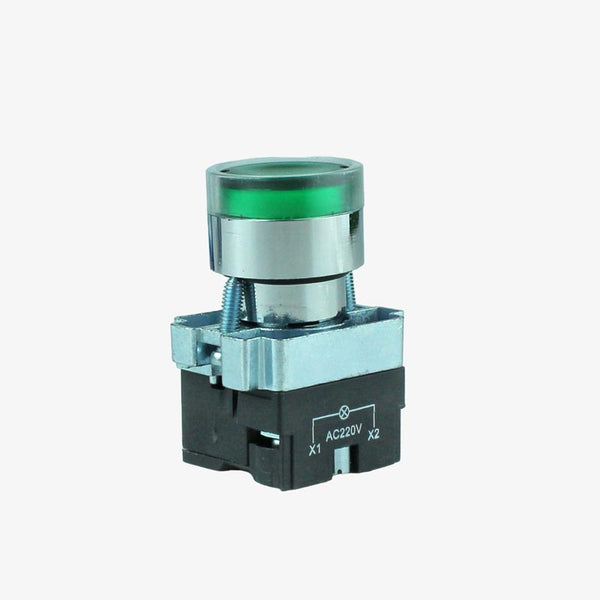 Push Button with Indicator LED - 220VAC GREEN – QuartzComponents