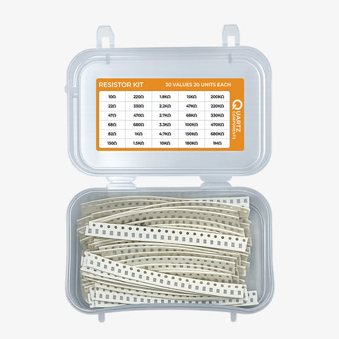 1206 SMD Resistor Kit from 10 Ohm to 1M Ohm 1/4 Watt with 5% Tolerance - 600Pcs