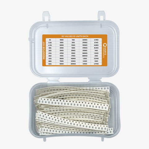 0805 SMD Resistor Kit from 1 Ohm to 4.7M Ohm 1/8 Watt with 5% Tolerance - 500Pcs