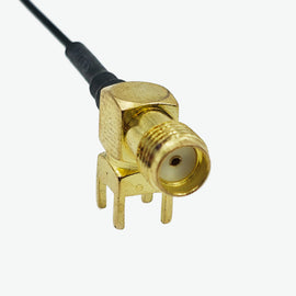 RF 6GHz 1.13mm Female SMA-B to IPX Cable Assembly - 12 cm