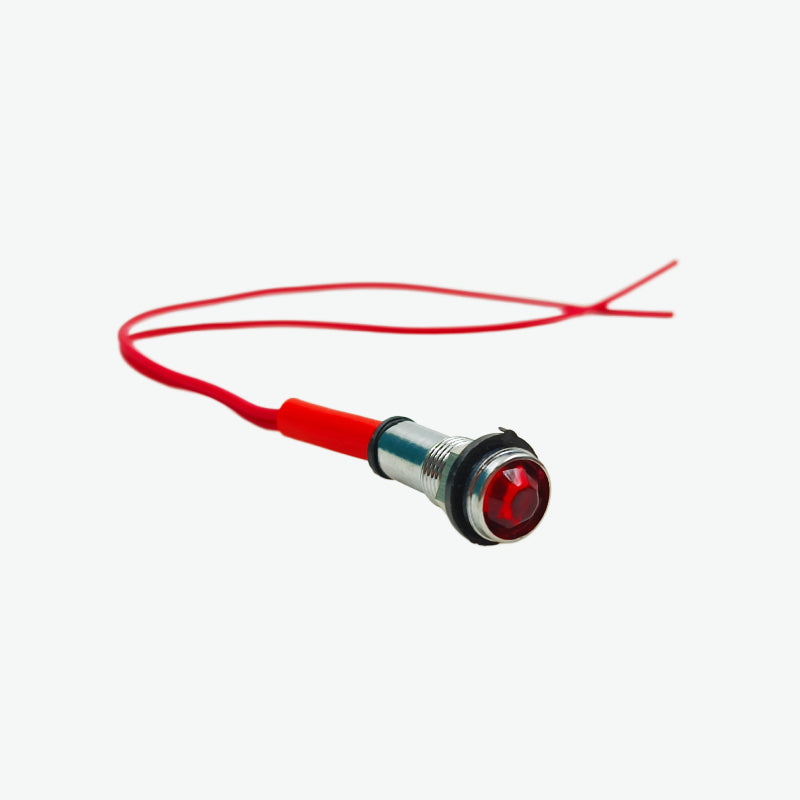 Red 220V 9mm Diamond LED Metal Indicator Light with 15CM Cable ...