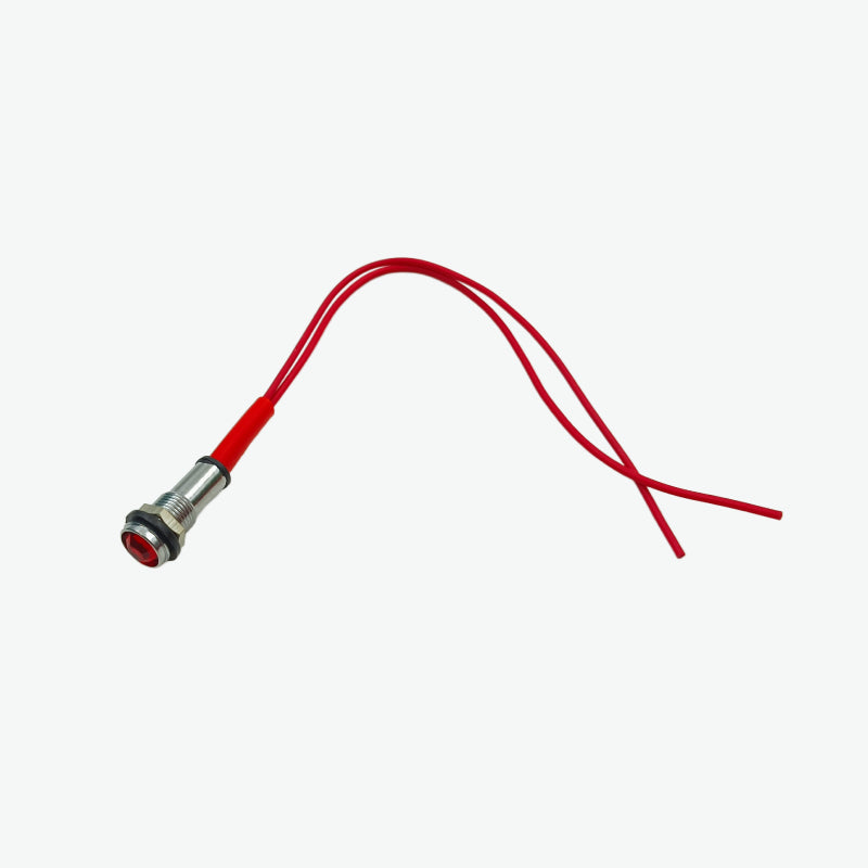 Red 220V 9mm Diamond LED Metal Indicator Light with 15CM Cable