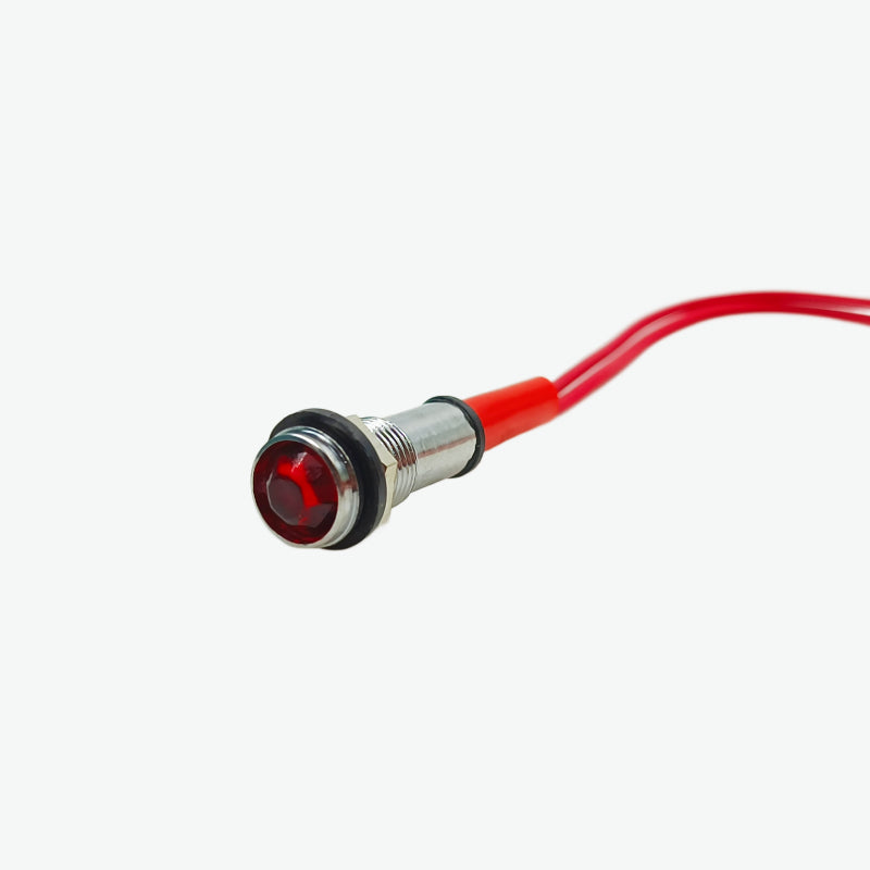 Red 220V 9mm Diamond LED Metal Indicator Light with 15CM Cable ...
