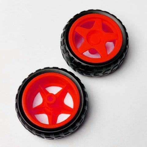 Robot Wheel 65mm for DC Geared Motor - Red (Pack of 2)