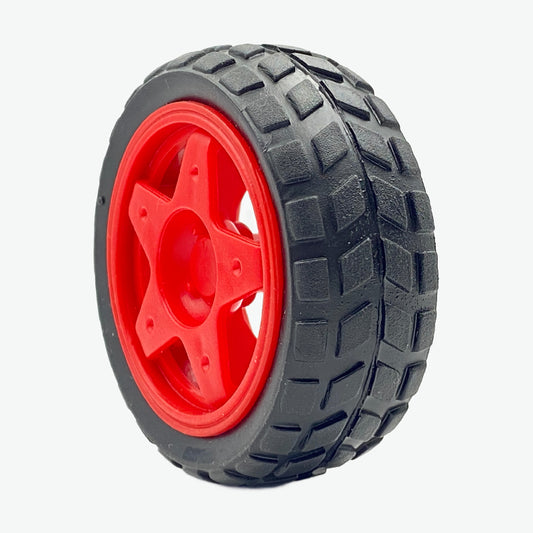 Robot Wheel 65mm for DC Geared Motor - Red (Pack of 2)