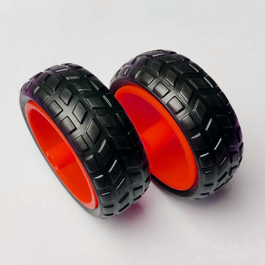 Robot Wheel 65mm for DC Geared Motor - Red (Pack of 2)