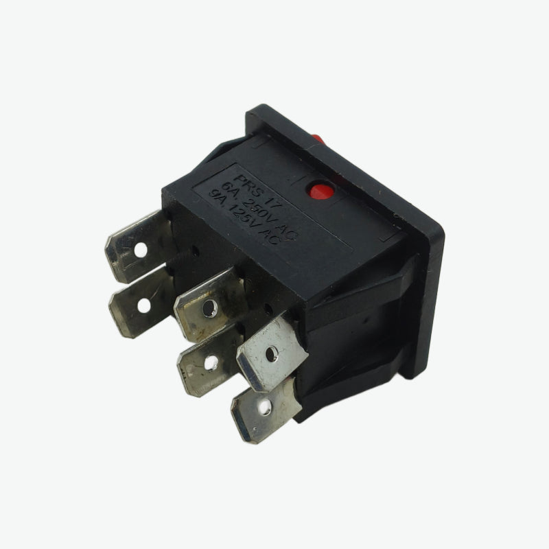 6A 250VAC 6 Pin DPDT Rocker Switch 
