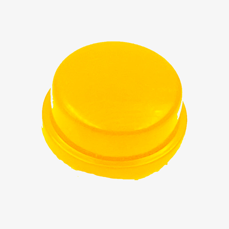 Round Cap for Square Tactile Switch 12x12x7.3 mm (Yellow)
