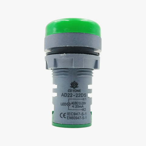 SIBASS SE-AS22-7S LED Indicator Panel Mount - 12VDC 220AC Green