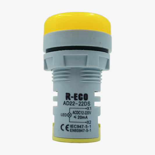 SIBASS SE-AS22-7S LED Indicator Panel Mount - 12VDC 220AC Yellow