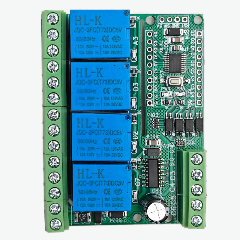 STM8S003F3P6TR with 4 Channel Relay and 4 Channel opto Input Breakout Board 5V
