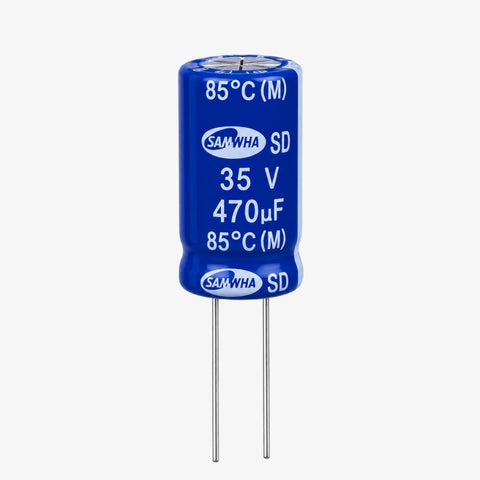 Samwha 470uF 35V Radial Electrolytic Capacitor - Through Hole Package