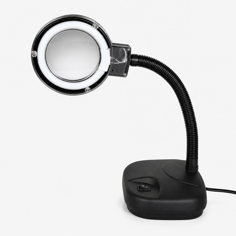 5X 10X Light-Weight Portable Tabletop Gooseneck Led Magnifying Desk Lamp