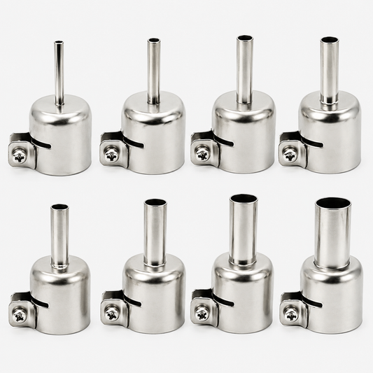 8Pcs Universal Hot Air Gun Nozzle Set 3-12mm Stainless Steel Heat Resistant Adjustable Conical Tips