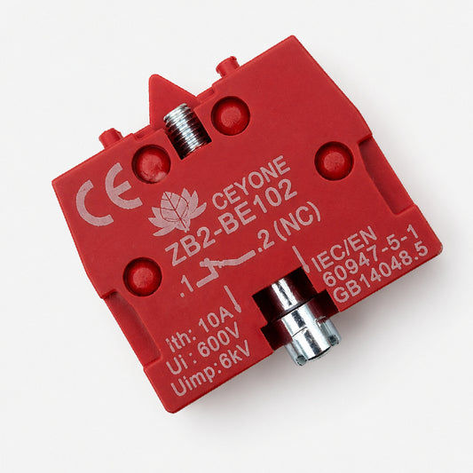 Sibass ZB2-BE102 Red Push Button Contact Element For Elevator 22.5mm RED (NC)