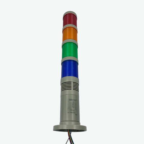 Signal Tower Light with Buzzer 4 Tier - Red, Yellow, Green and Blue LED, 24V/220V AC/DC