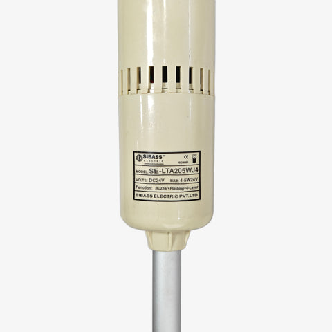 Signal Tower Light with Buzzer 4 Tier - Red, Yellow, Green and Blue LED, 24V/220V AC/DC