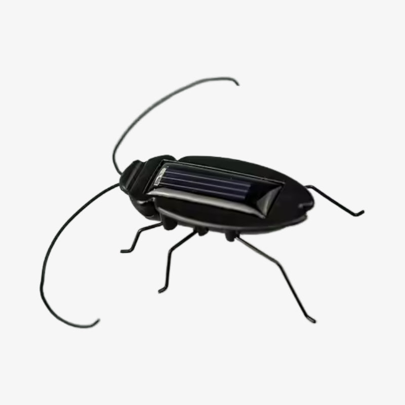 Solar-Powered Vibrating Black Cockroach Bug