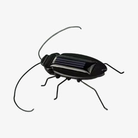 Solar-Powered Vibrating Black Cockroach Bug